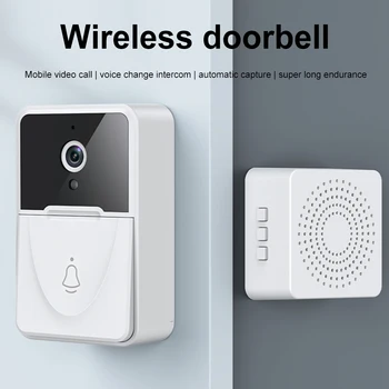 Видеодомофон Tuya емкостью 1000 мАч, WiFi, умный визуальный дверной звонок, Двусторонний домофон, поддержка смены голоса, Bluetooth для домашнего монитора