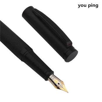 Роскошная высококачественная перьевая ручка 3823 Чисто черного цвета для делового офиса Новые чернильные ручки для школьников