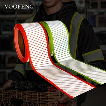 Светоотражающая оксфордская лента VOOFENG, Сегментированная серебристая предупреждающая лента, пришитая к защитной светоотражающей одежде, аксессуарам