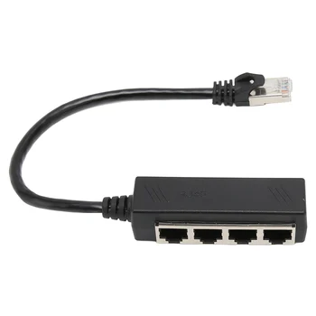 Кабель-разветвитель RJ45 Ethernet в одной точке Четыре кабеля Ethernet Разветвитель ABS PCB Адаптер-разветвитель RJ45 для ноутбука HT