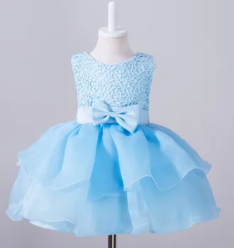 Новое летнее детское платье принцессы для девочек в цветочек, маленькое свадебное платье для малышей 0-2 лет, 2019