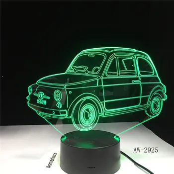 3D Автомобильная дизайнерская лампа в старом стиле, 7 цветов, настольная лампа, подсветка продукта с сенсорной кнопкой для детского подарка на день рождения AW-2925