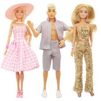 Kawaii, 8 предметов/комплект, Модное кукольное платье, детские игрушки, одежда для влюбленных, Бесплатная доставка, аксессуары для кукол для Барби Кен, Детская игра 