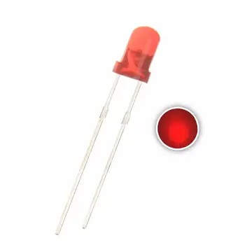 100ШТ 3ММ Красного цвета F3 с рассеянной круглой головкой 2V 20mA Светодиодные лампы Бусины
