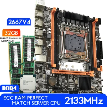 Материнская плата Atermiter DDR4 D4 В комплекте с процессором Xeon E5 2667 V4 LGA2011-3 2шт X 16 ГБ = 32 ГБ 2133 МГц DDR4 RAM Memory REG ECC