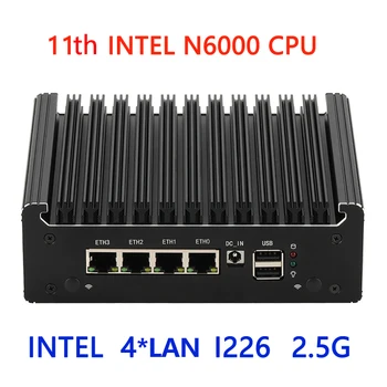 k31 2.5G Мягкий маршрутизатор Intel Pentium N6000 MINI PC 4xIntel i226 2 * DDR4 8 ГБ/ 16 ГБ NVMe Безвентиляторный Мини-ПК Брандмауэр Устройство VPN-сервер