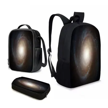 YIKELUO Мода Galaxy/вихревой Дизайн 3D Печать Сумка Для Ноутбука Для Подростков Черный Водонепроницаемый Дорожный Рюкзак Mochilas На молнии