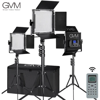 Комплект Светодиодных Панелей Для Видеостудийной Фотосъемки GVM 520S-B, Двухцветная Лампа Рассеянного Беспроводного Управления Barndoor, Заполняющий Свет Для Камеры