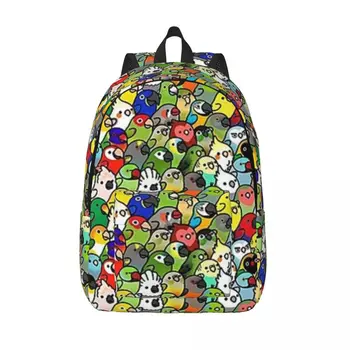 Холщовые рюкзаки Parrot Meme с принтом милых птиц, уникальная сумка, рюкзак для начальной школы, легкие сумки