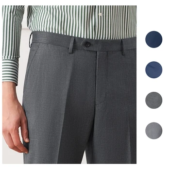 Мужские шерстяные костюмные брюки в итальянском стиле из неглаживающейся ткани 4 цветов, высококачественная фурнитура, идеально подходящие для деловой и повседневной носки