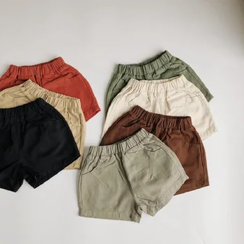 Корейские Детские шорты Лето 2023, Новые повседневные брюки-карго для мальчиков и девочек, универсальные тонкие брюки-пиджаки для малышей, брюки 90-130