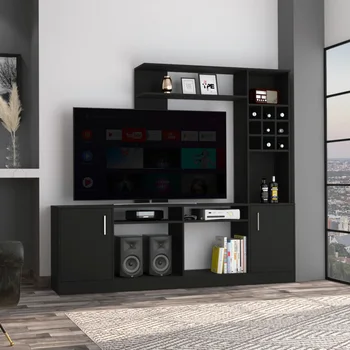 Современный модный ТВ-шкаф с отделением для хранения, мебель для интерьера, для гостиной и спальни, черный