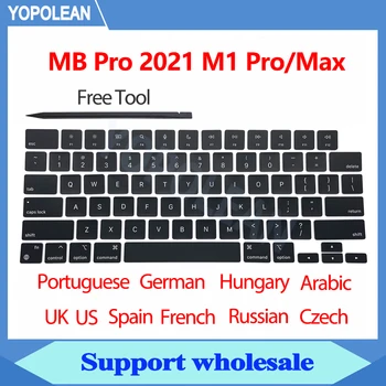 2021 Ноутбук A2442 A2485 Key Keycaps Клавиши Cap Клавиатуры Ремонт Ножниц для Apple Macbook Pro M1 Pro/Max Retina 14 
