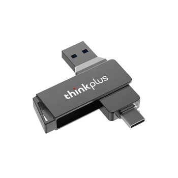 Lenovo thinkplus MU251 256 ГБ USB3.0 + Type-C Двухпортовый U-диск, Вращающийся Металлический USB-накопитель, Высокоскоростная Передача U-диска