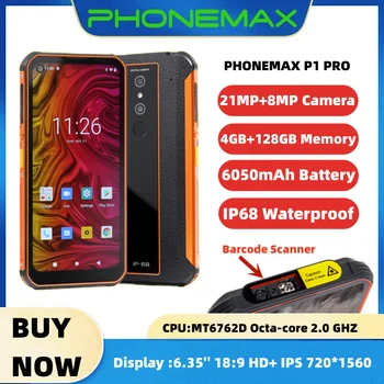 PHONEMAX P1 PRO 4G Смартфон GPS NFC Восьмиядерный Мобильный Телефон Прочный Android Открытый Большой Аккумулятор Инфракрасный Сканер Мобильного Телефона