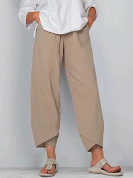 Yama Sun Speed, распродажа, Новые однотонные женские простые свободные повседневные укороченные брюки большого размера большого размера