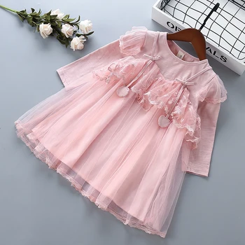 Высококачественное платье для девочек от 2 до 6 лет, коллекция 2019 года, весна-осень, новая модная повседневная одежда с длинными рукавами для маленьких девочек, платья принцессы